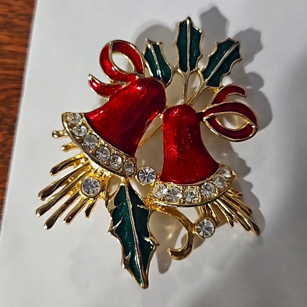 Vintage Christmas Bell Brooch